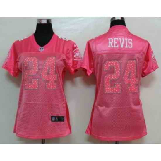 Women Nike New York Jets 24# Darrelle Revis Pink Elite NFL Jerseys
